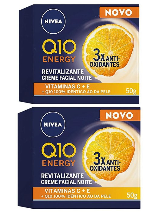 Creme Nivea Energy Q10 Noturno 50g Antissinais kit c/2