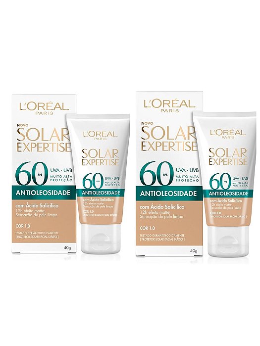 Protetor Solar Loréal Antioleosidade FPS60 Cor 1.0 40G c/2