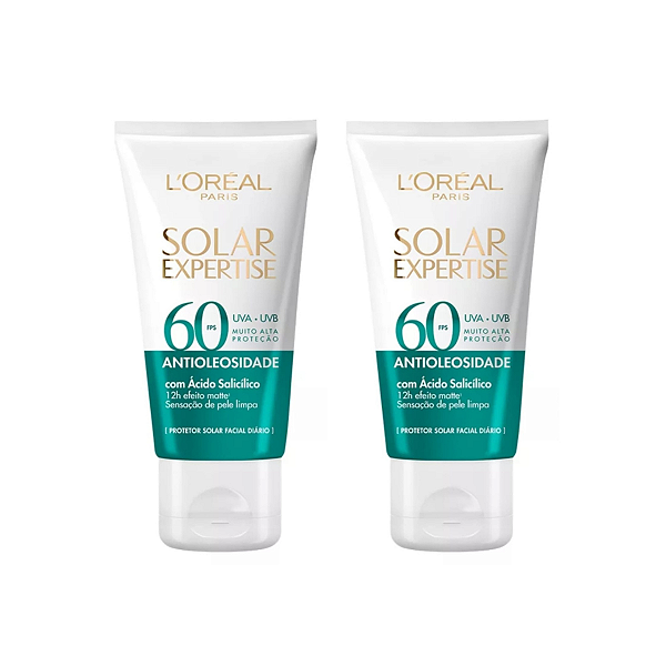 Protetor Solar Antioleosidade Sem Cor FPS60 Loreal kit c/2