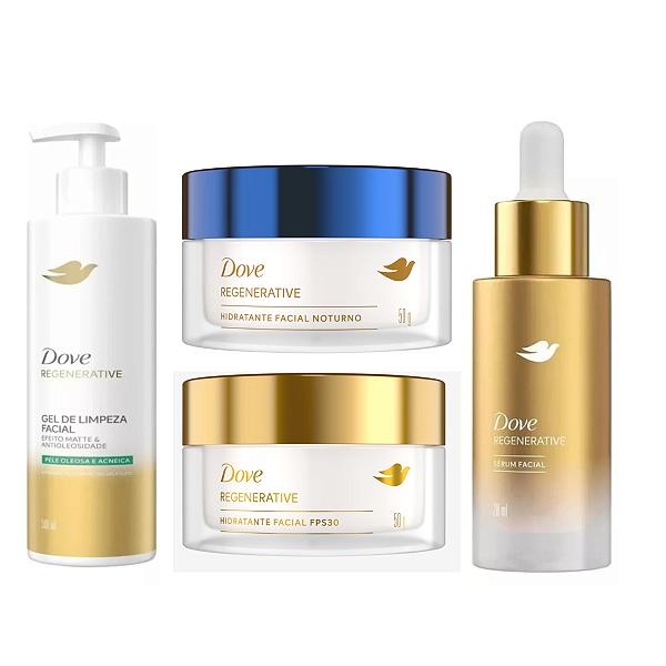 Dove Regenerative Kit Serum/Creme Dia/Noite/Gel Limpeza Acne