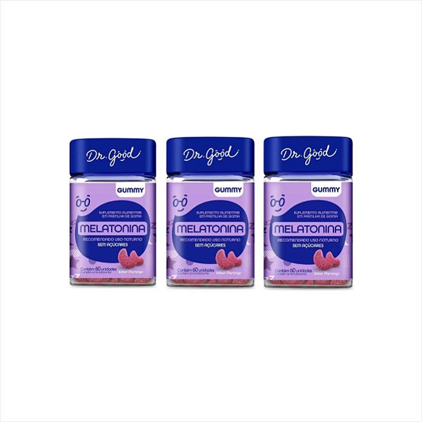 Melatonina Em Gummys 180 Gomas Sabor Morango Dr Good Fini