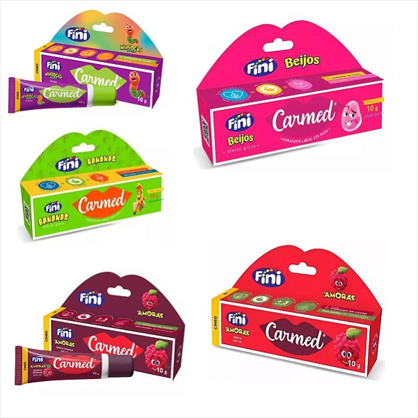 Carmed Fini Kit c/5 (Amoras,Banana,Beijos,Minhocas) Labial