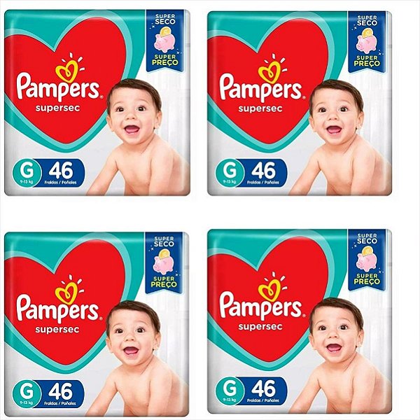 Fralda Pampers Supersec G com 184 unidades Descartavel