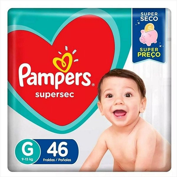 Fralda Pampers Supersec G com 46 unidades Descartavel