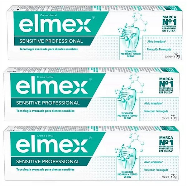 Creme Dental Elmex Sensitive Dentes Sensiveis 75g Kit C/3