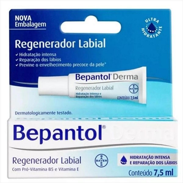 Bepantol Derma Labial Regenerador Labial Balm 7,5ml Cremoso