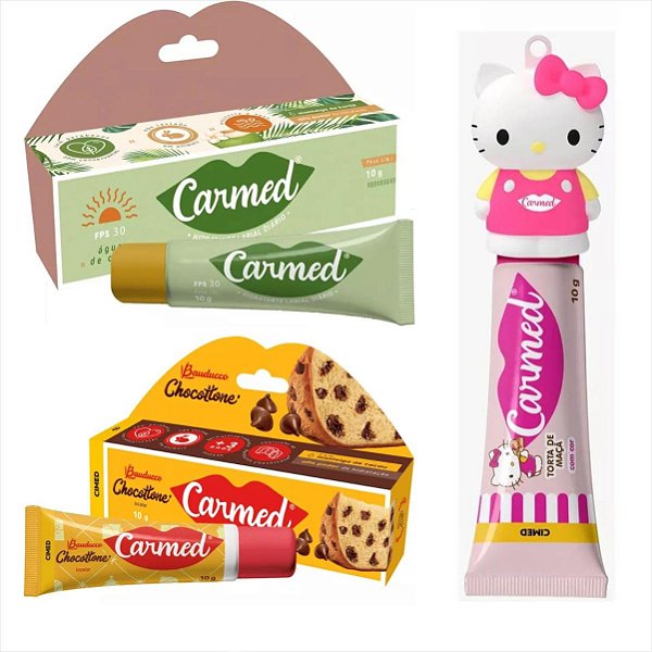Kit Carmed Agua De Coco Hello Kitty Chocotone Lançamentos