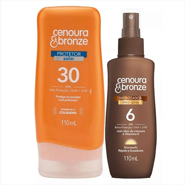 Kit Cenoura & Bronze Protetor Solar Fps30/Oleo Bronzeador 6