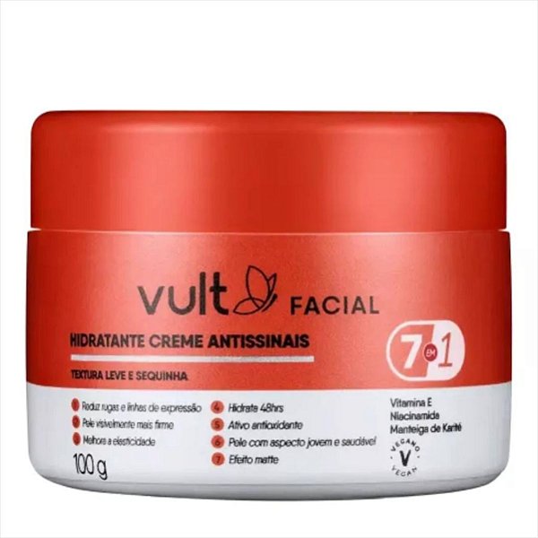 Creme Hidratante Facial Antissinais 7 em 1 Vult 100g