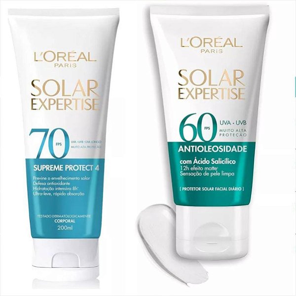 Kit Protetor Solar Loréal Paris Fps70 200ml + Facial Fps60