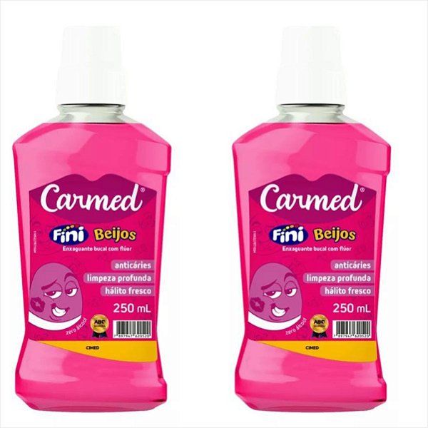 Enxaguante Bucal Carmed Fini Beijos 250ml kit c/2