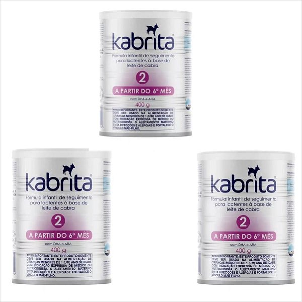 Fórmula Infantil Kabrita 2 Leite De Cabra 400g kit c/3