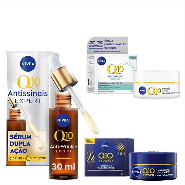 Nivea Q10 Expert Kit Face Creme Dia/Noite/Serum Pele Oleosa