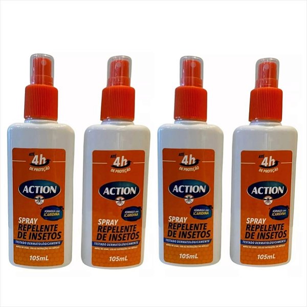 Repelente Action Com Icaridina 105ml Kit C/04 Contra Dengue