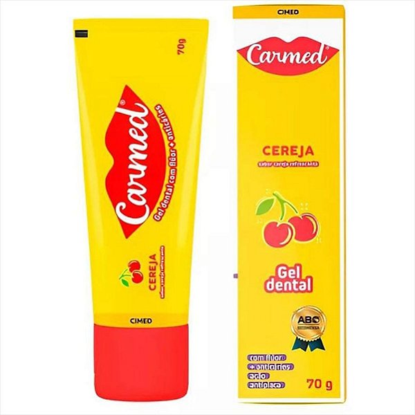 Gel Dental Carmed Cereja 70g com flúor Pasta de Dente