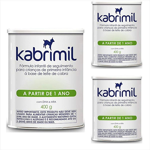 Fórmula Infantil Kabrimil Leite De Cabra 400g kit c/3