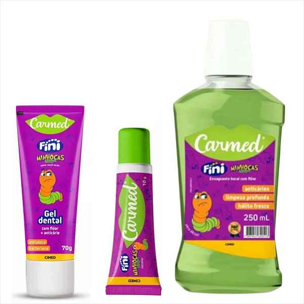 Carmed Fini Minhocas Kit completo Creme/Enxag/labial