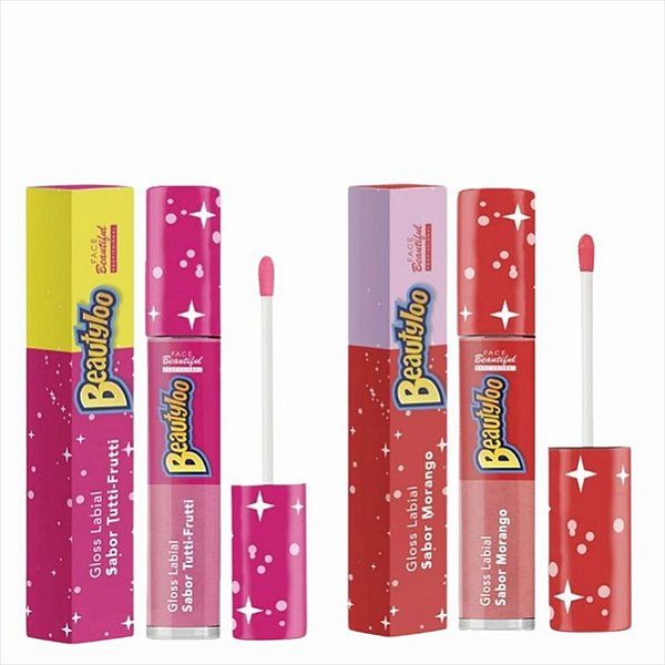 Gloss Labial Beautyloo Sabor Tutti-Frutti e Morango 3,8ml