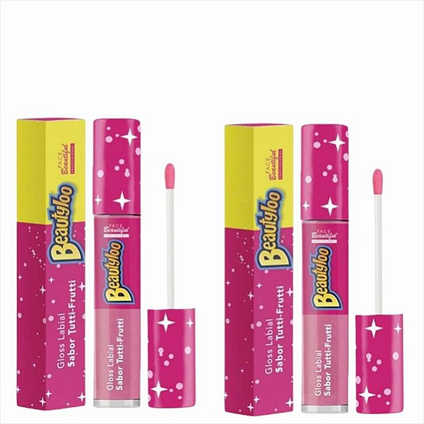 Gloss Labial Beautyloo Sabor Tutti-Frutti 3,8ml kit c/2