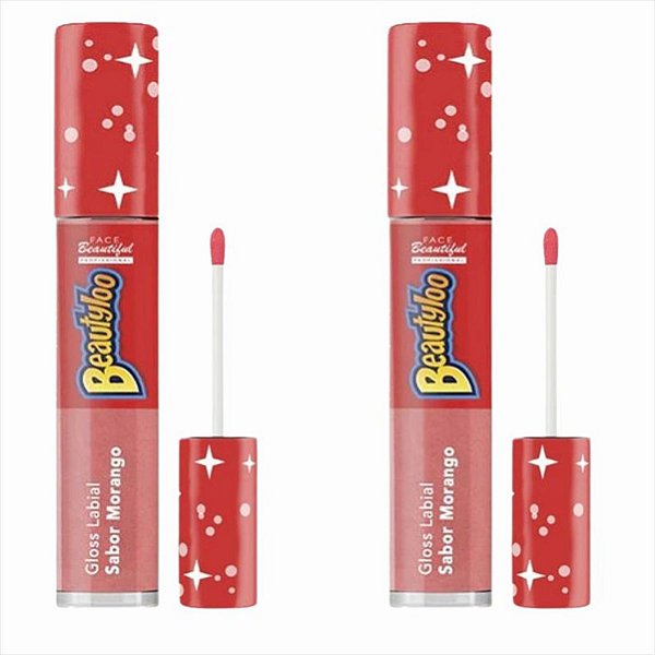 Gloss Labial Beautyloo Sabor Morango 3,8ml c Pantenol kt c/2