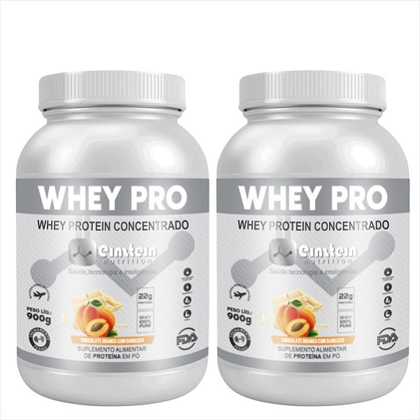 Whey Protein 900g (Chocolate/Damasco) Einstein Nutrition c/2