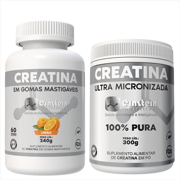 Kit Creatina Einstein Nutrition Gomas e Ultra Micronizada Pó