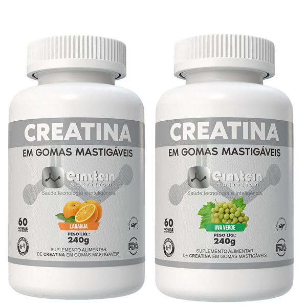 Kit Creatina em Gomas Einstein Nutrition Uva e Laranja c/60