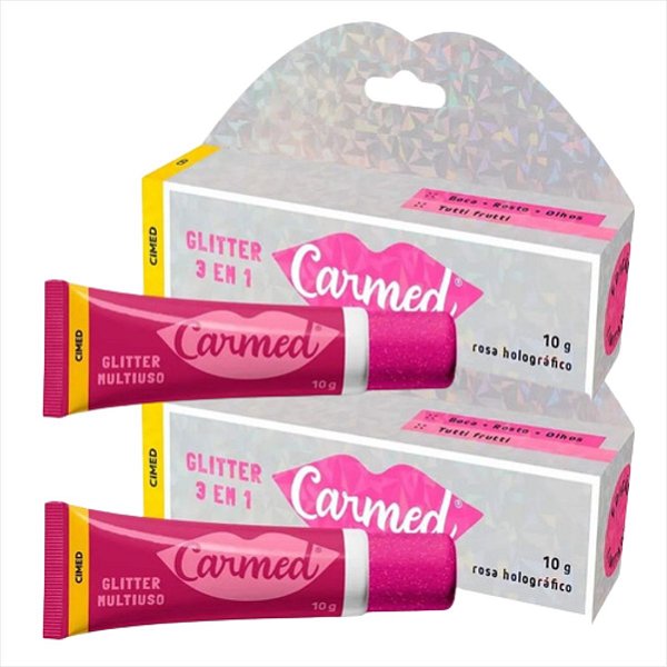 Carmed Glitter 3 Em 1 Hidratante Labial kit c/2