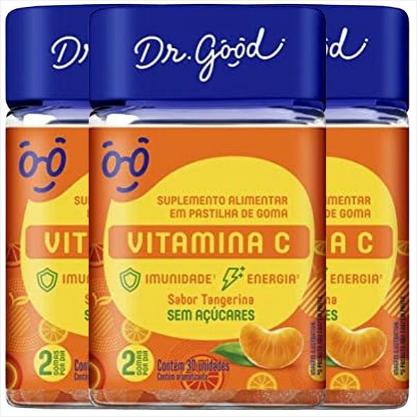 Vitamina C Tangerina c/90 Gomas Imunidade Dr Good Fini