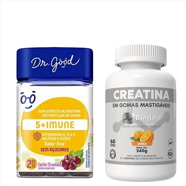5+ Imune c/30 Fini Dr Good Creatina Monohidratada Laranja