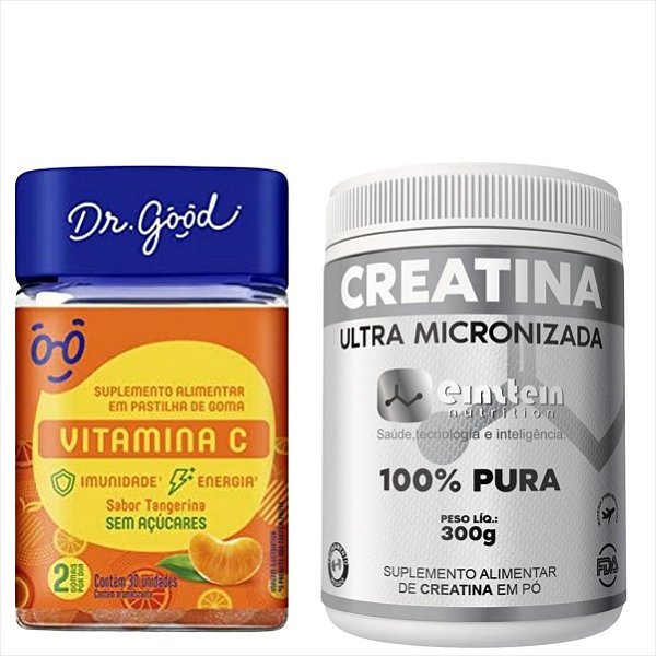 Vitamina C c/30 Gomas  Dr Good Fini e Creatina Pura 300g