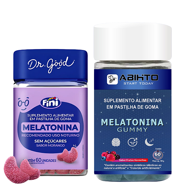 Melatonina Gummy  Fini c/60 e Melatonina Gomas Abihto c/60