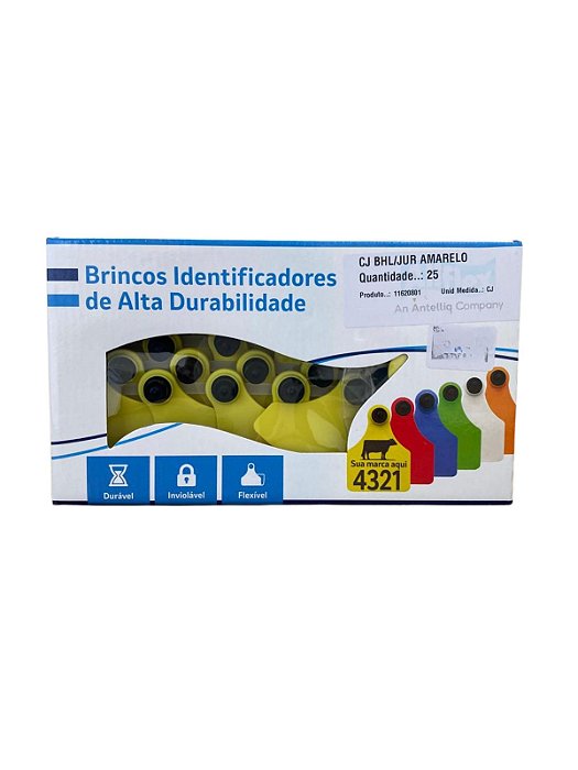 Brinco Allflex CJ BHL/JUR 25UN.-Amarelo S/N