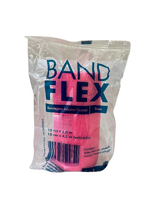 Bandagem Autoadesiva Flexível Rosa - 4,5 m x 10 cm