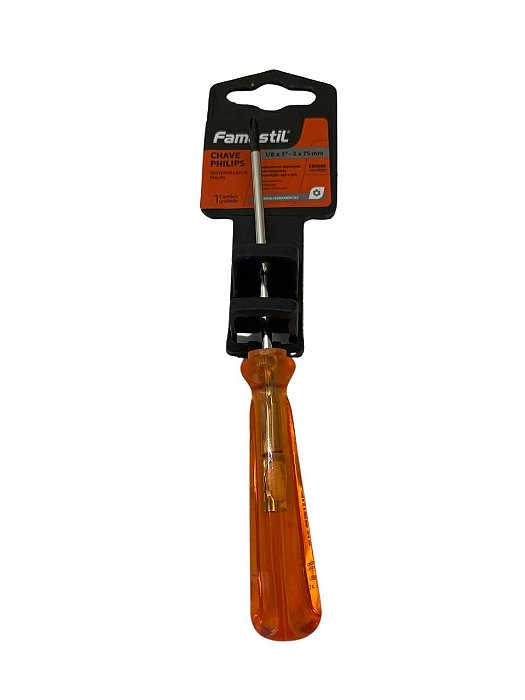 Chave Pillips 1/8 x 3"  3 x 75 MM - Famastil