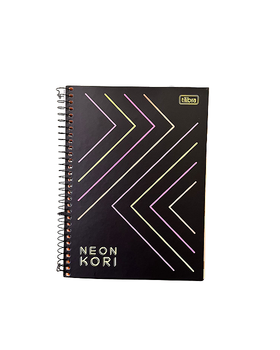 Caderno Espiral Capa Dura Colegial 1 Matéria Neon Kori 80 Fl