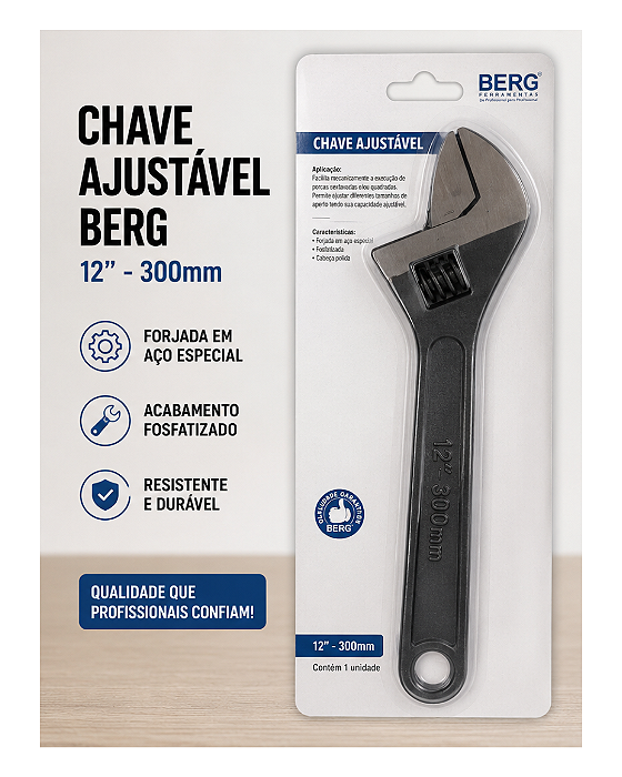 Chave ajustável 12" Berg