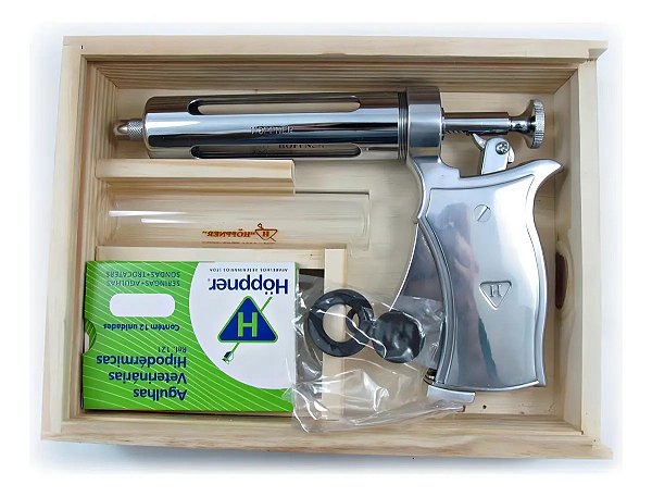 Kit Completo - Pistola Automática 50 Ml P/ Vacinação Hoppner Ref 113