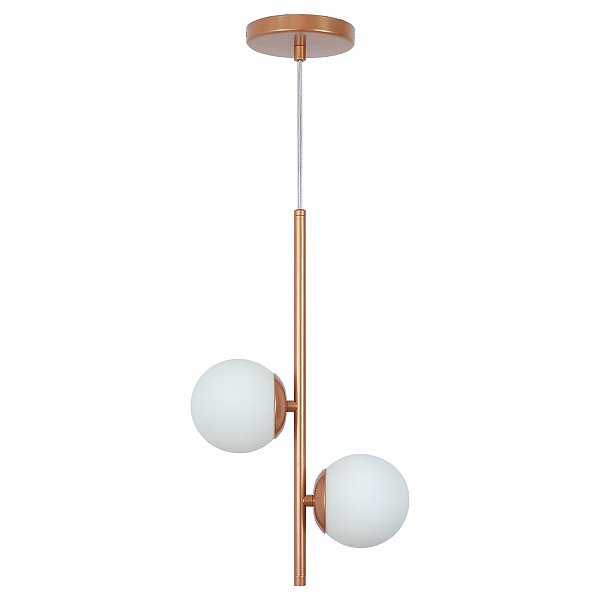Pendente Jabuticaba 2 Globo De Vidro Rose Gold