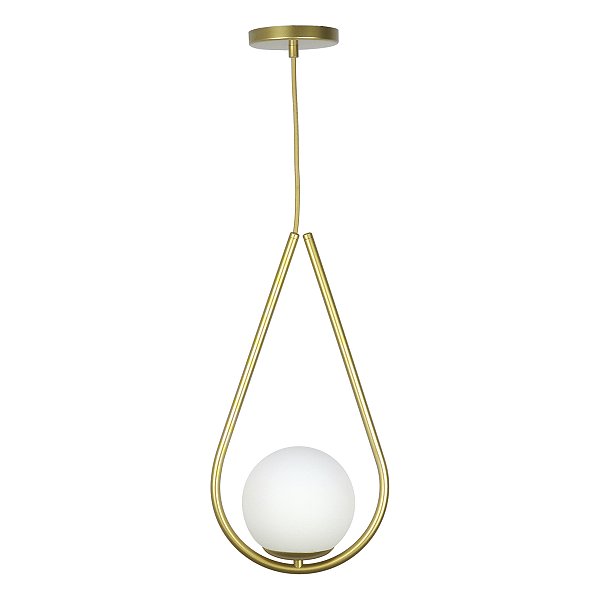 Lustre Pendente Jabuticaba Gota Globo de Vidro - Dourado
