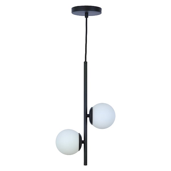 Pendente Jabuticaba /2 Globo de Vidro - Preto
