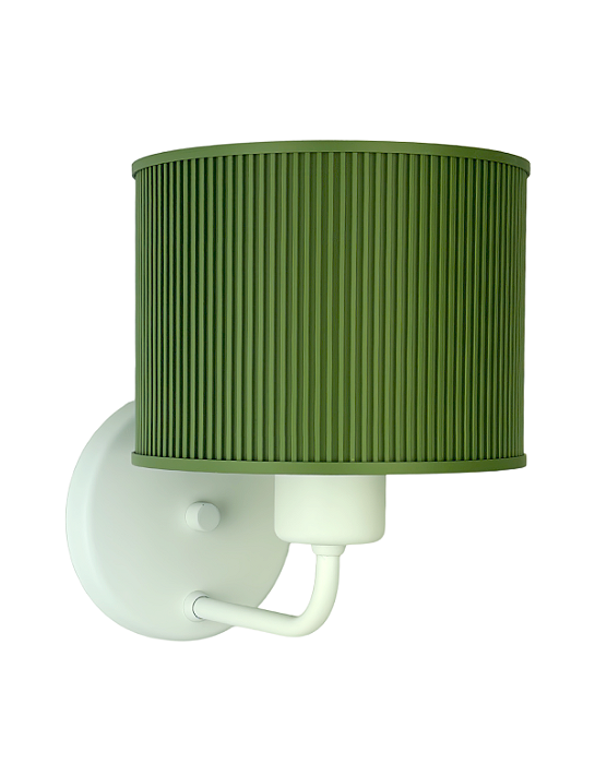 Luminária Arandela de Parede BRANCA com Cúpula Verde Oliva