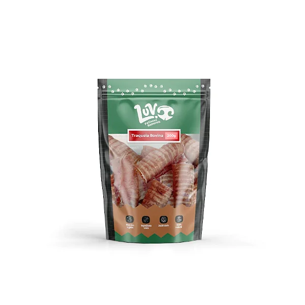 Traqueia Bovino Desidratada 200g – Petisco Recheavel Luv Petiscos