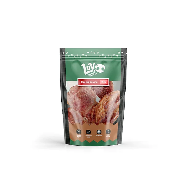 Bexiga Bovina Natural para Cães 150g – Snack Premium Luv Petiscos