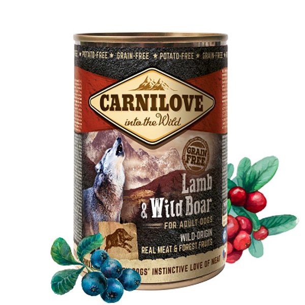 Alimento Natural Cordeiro e Javali para Cães Adultos 400g – Carnilove