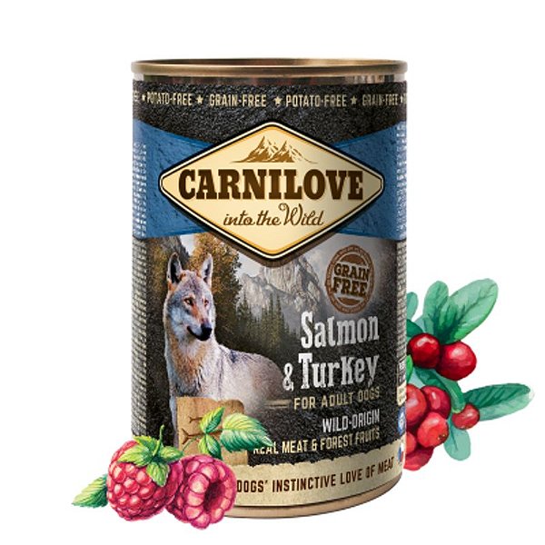 Alimento Natural Salmão e Peru para Cães Adultos 400g – Carnilove