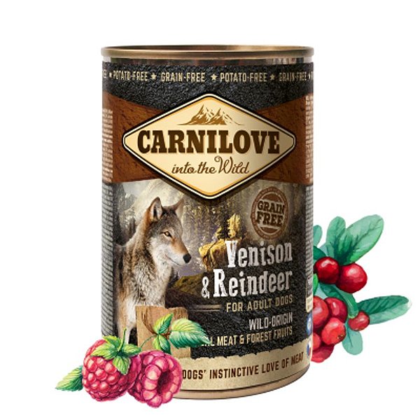 Alimento Natural Carne de Veado e Rena para Cães Adultos 400g – Carnilove