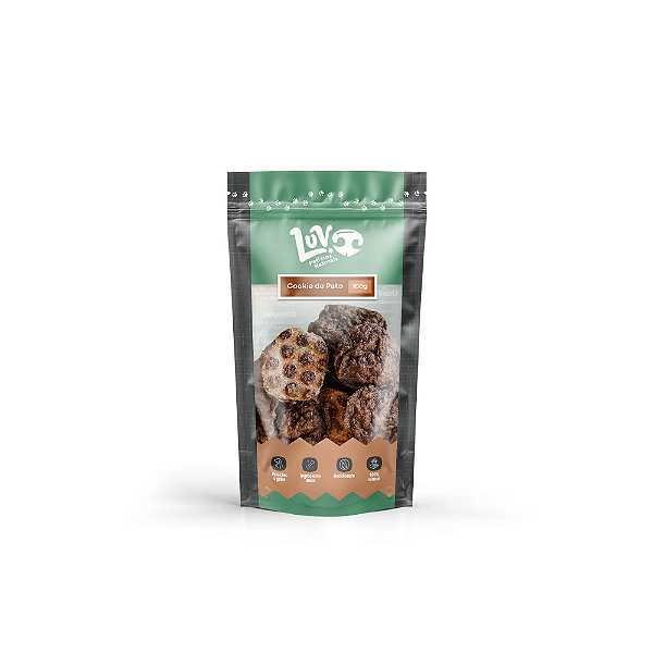 Cookie de Pato Desidratado 100g – Snack Crocante Luv Petiscos