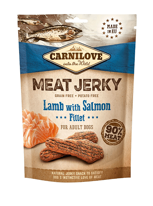 Jerky Cordeiro e Salmão 100g – Bife Natural Carnilove