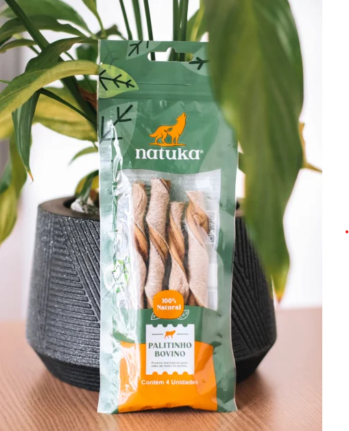 Palitinho Pele Bovina 4un – Mordedor Natural Natuka